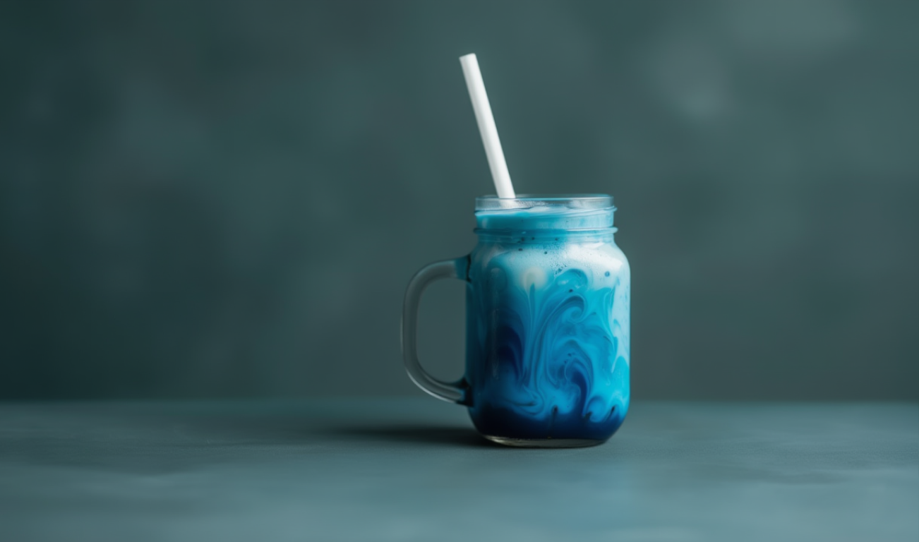 Delicious smoothie with figs and mint